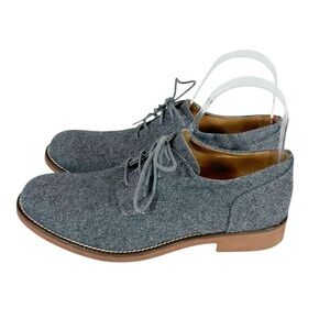 G.H.BASS & CO. Women's 8.5 Emmie Grey Wool/Tweed Fabric Lace Up Oxford Shoes